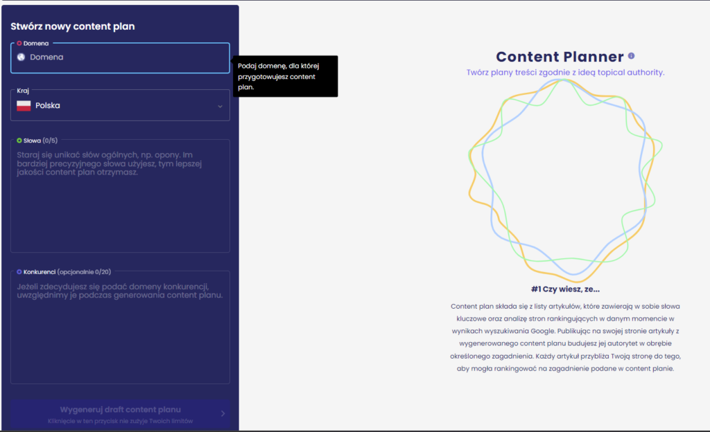 Content Planner AI na Senuto